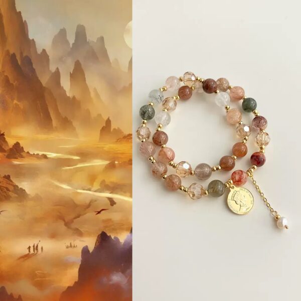 Natural stone design, crystal bracelet, new Chinese style freshwater pearl, retro temperament bracelet jewelry