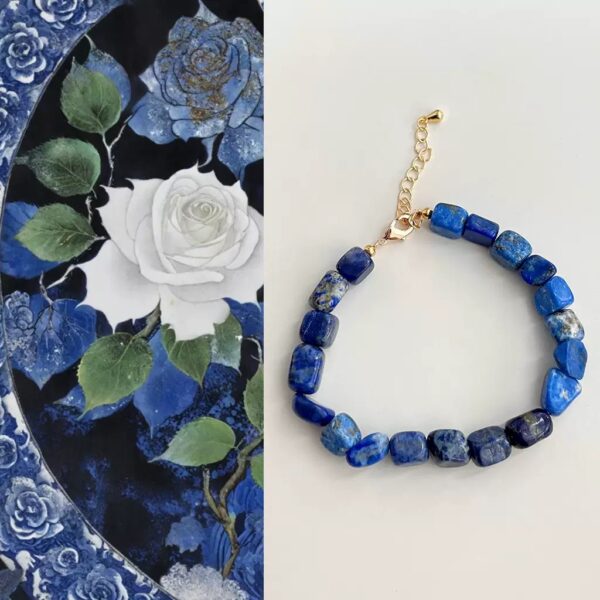 National style new Chinese handmade lapis lazuli bracelet original design retro natural stone bead bracelet high-end feel bracelet